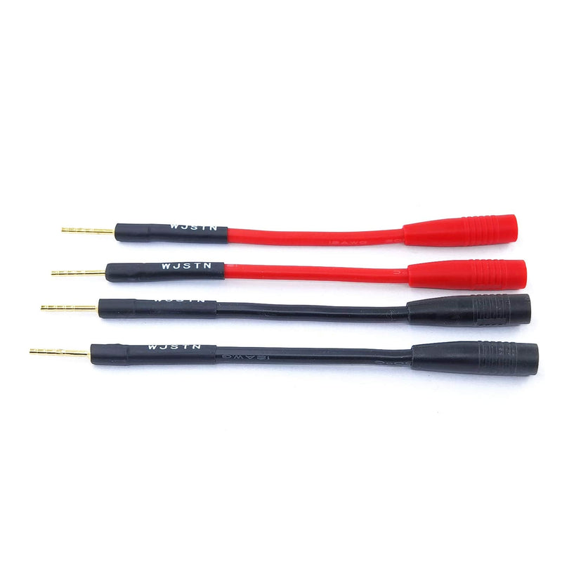 WJSTN 016 2mmBanana Plug Screw Type to 4mm Banana Socket Audio Converter Speaker Cable Connector 4 Pack