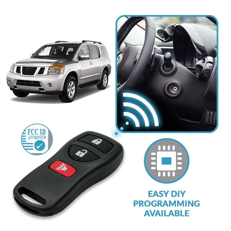 Keyless2Go Replacement for Keyless Entry Remote Car Key Fob 3 Button KBRASTU15-2 Pack 2 pack