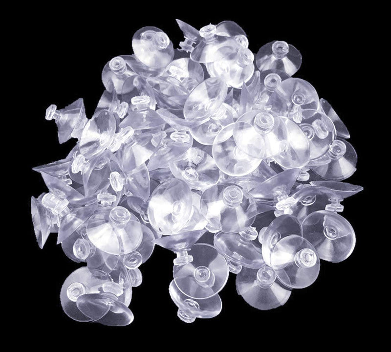 Hyamass 100pcs Mini Clear Plastic Suction Cups Without Hooks (Diameter 20mm) 20 mm