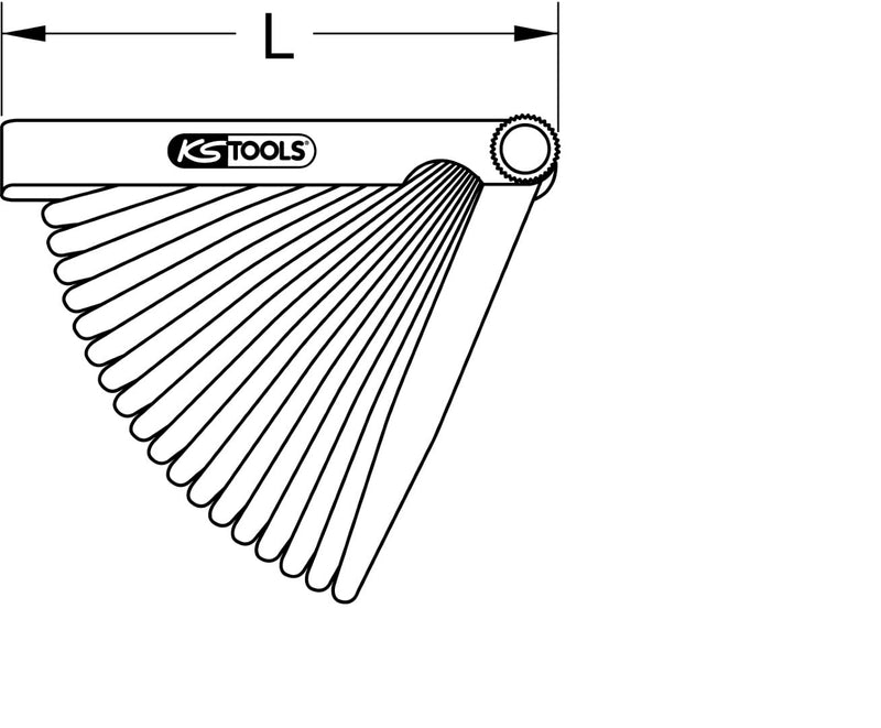 KS Tools 300.0600 feeler gauge, 20 sheets, 0.05-1mm