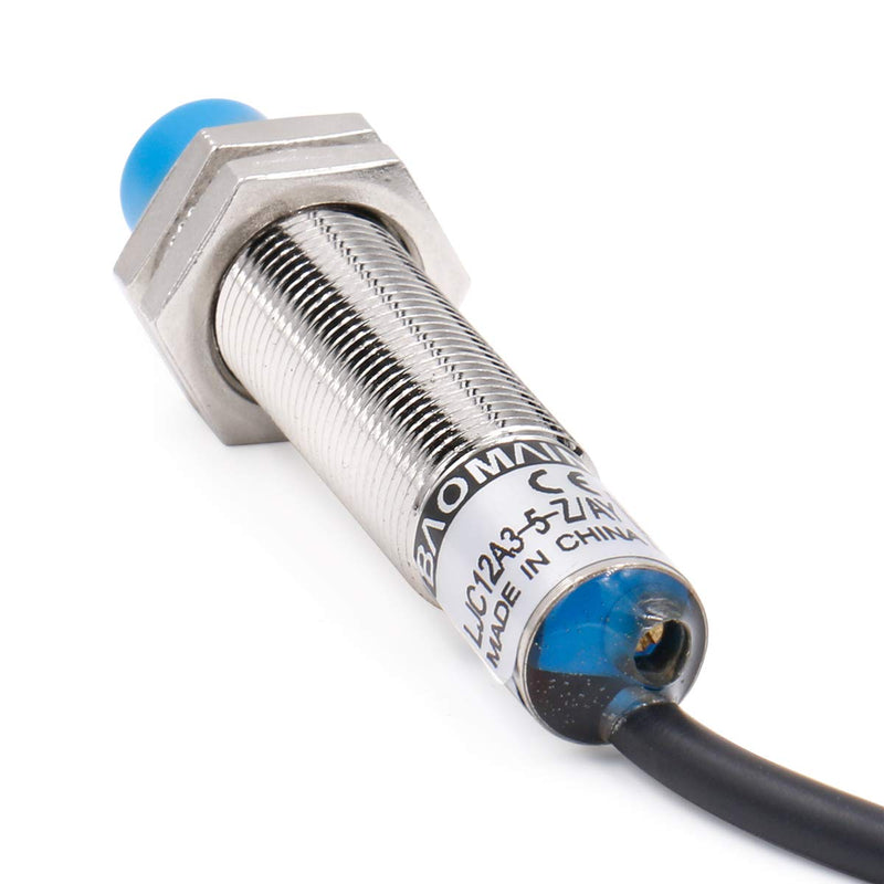 Baomain Capacitive Proximity Sensor Switch LJC12A3-5-Z/AY PNP NC DC 10-30V 200mA 1-5mm Blue