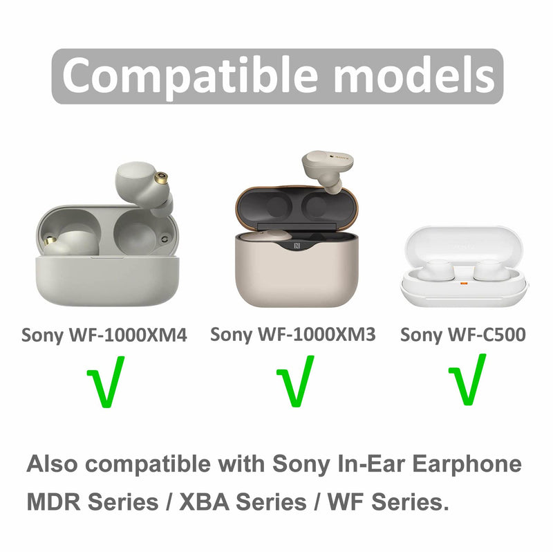 6 Pairs WF-1000XM4 Ear Tips Buds, Small Size Replacement Silicone Rubber Fit in Case Eartips Earbuds Wing Gel Cover Accessories Compatible with Sony WF-1000XM4 WF-1000XM3 WF-C500 - S Black