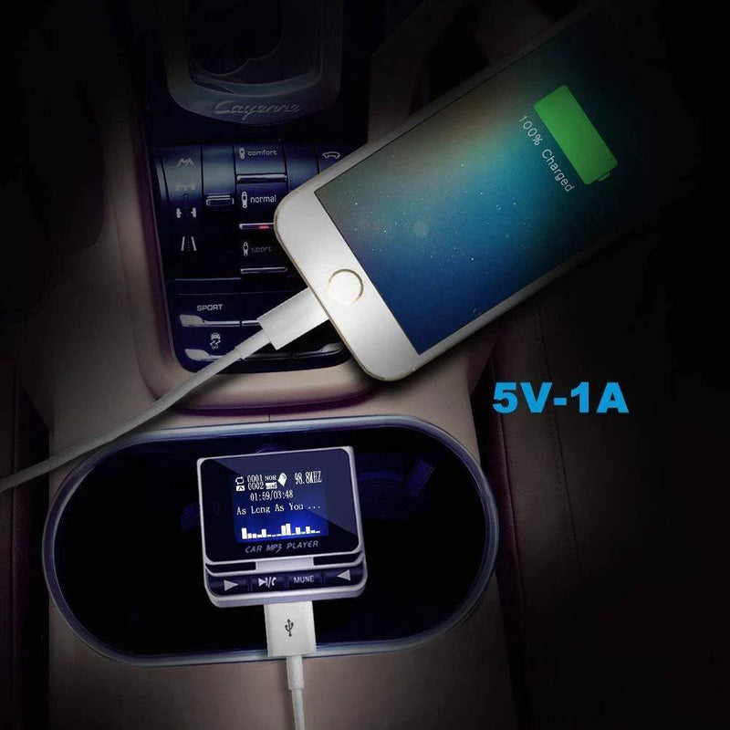 WYYHAA Bluetooth FM Transmitter for Car, Wireless Bluetooth Car FM Transmitter Radio Bluetooth Handsfree Car Kit MP3 Music Player USB Charger with Remote Control Car