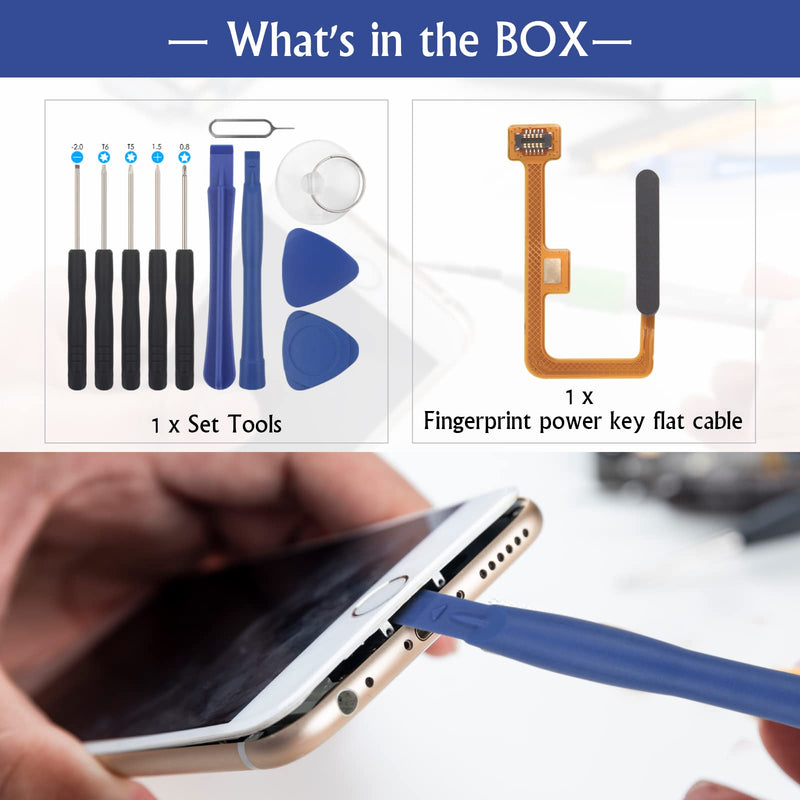 Fingerprint Sensor Flex Cable Replacement for Xiaomi Mi 11 Lite 4G/5G Power On Off Button Flex Cable with Tools