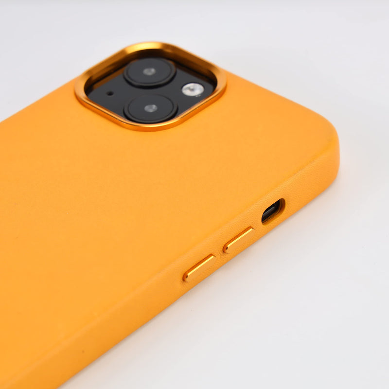 Dawn DG.works Premium Natural Leather Wrapped case | Compatible with Strong Wireless Charging | 13 (Mustard) Mustard