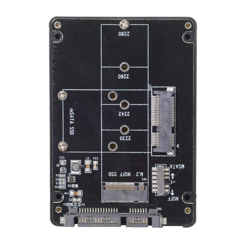Cablecc Combo M.2 NGFF B-Key & mSATA SSD to SATA 3.0 Adapter Converter Case Enclosure with Switch