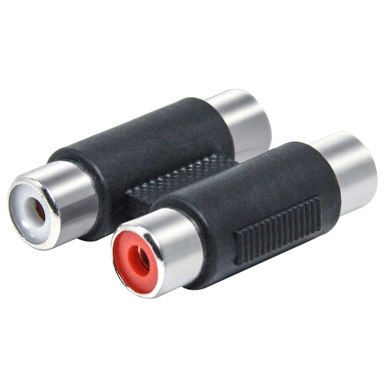 RCA Coupler, 5 Pack RCA Female to RCA Female Adapter Audio Video Cable Extension for Amplifier, Subwoofer 5-Pack