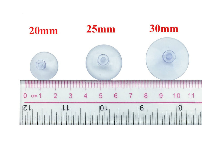 Hyamass 100pcs Mini Clear Plastic Suction Cups Without Hooks (Diameter 20mm) 20 mm
