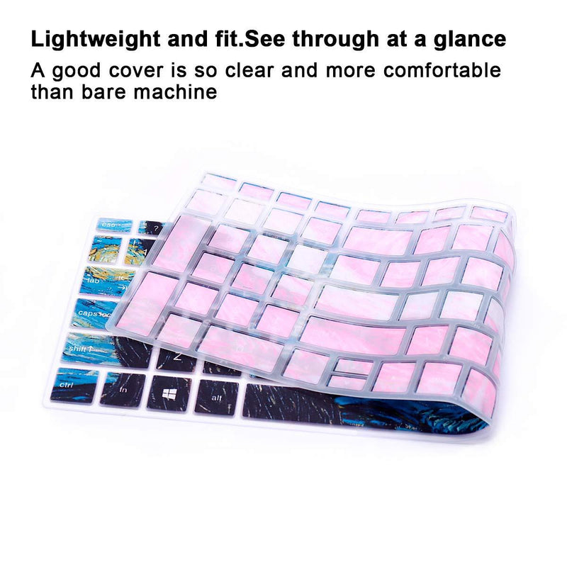 MMDW English Silicone Keyboard Cover for HP Envy x360 15.6''Series /2020 2019 Pavilion 15/Pavilion x360 15.6" Series/Envy 17 17.3" Series/Laptop 15t 17t 17-ca0011nr 17-by0040nr,Van Gogh Starry Sky Z2-Van Gogh Starry Sky