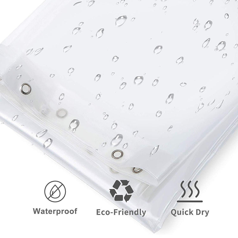 downluxe Clear Shower Curtain Liner 72x72 - PEVA 4 Gauge Light Weight,Waterproof,Odorless with Rust-Resistant Grommets Holes Clear 4g 1