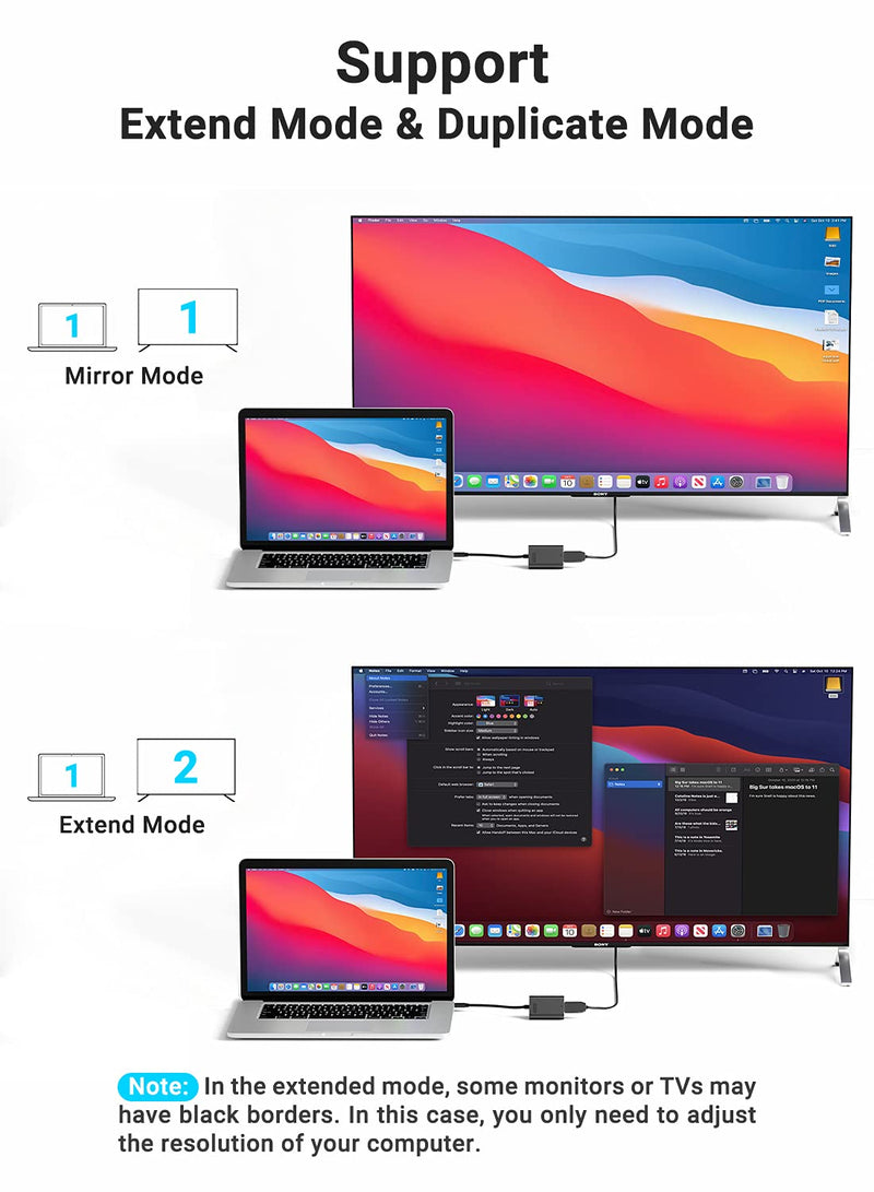 Lemorele HDMI to USB Adapter, HD 1080P USB to HDMI Cable Adapter, HDMI USB Mac Adapter, Compatible with MacOS M1 / Windows 10/8.1/8/7(Need to Install app) Incompatible with Linux, Unix, Vista