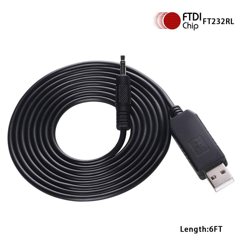 6FT USB RS232 to 3.5mm AJ Audio Jack Programming Cable 5v TTL uart Cable for Windows,Linux and MAC OS (5v Logic Level) 5v logic level