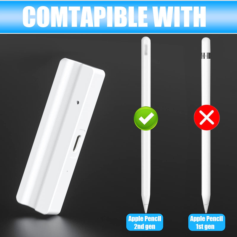 Magnetic Wireless Charger Dock with USB Cable Compatible with Apple Pencil 2nd Generation, Convenient Ipencil Charging Stand fits for Ipad Pen Gen 2,Save Your Ipad Battery Power