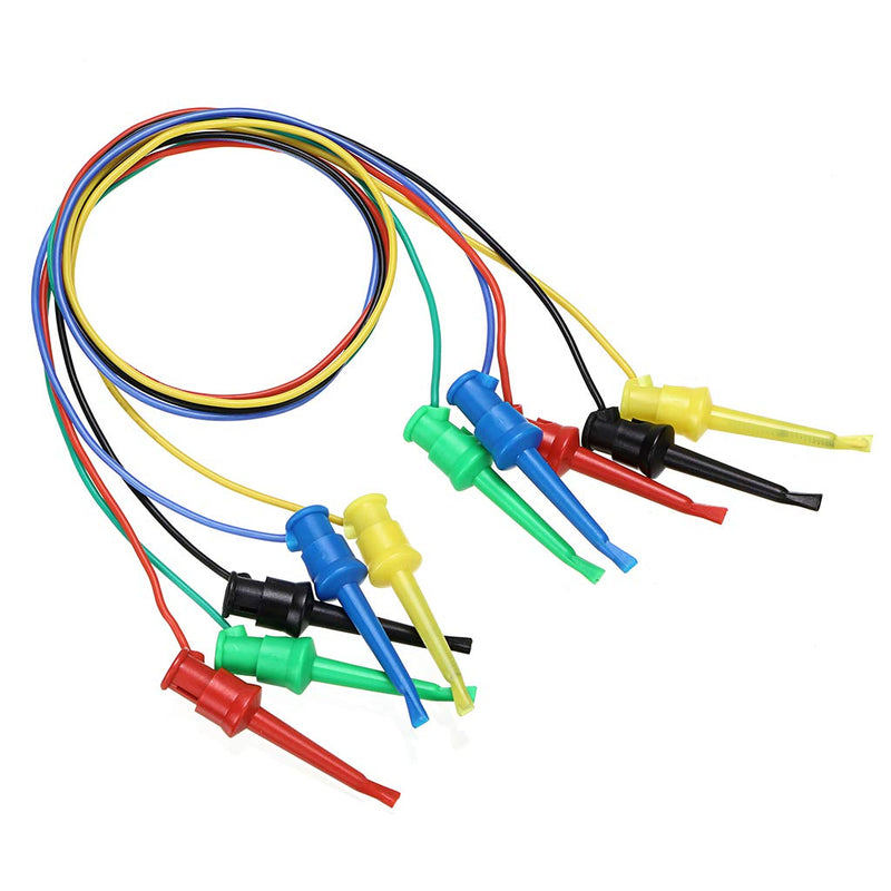 Sumnacon 5 Pcs Multimeter Electrical Test Dual Lead Test Hook Clips - 5 Colors Silicone Minigrabber to Minigrabber Flexible Test Cables for Electronic, Component, Testing Connecting