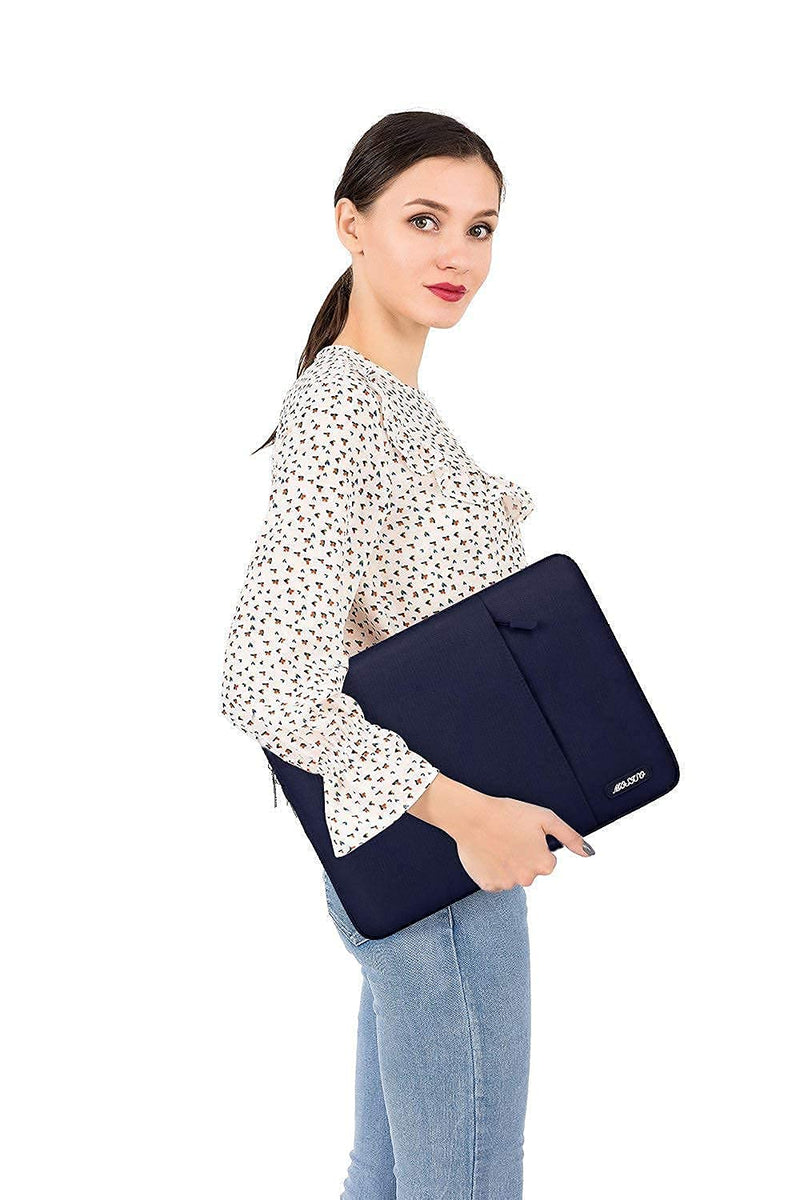 MOSISO Compatible with MacBook Pro 13 inch Case 2016-2020 Release A2338 M1 A2289 A2251 A2159 A1989 A1706 A1708, Plastic Hard Shell Case & Vertical Sleeve Bag with Pocket, Navy Blue