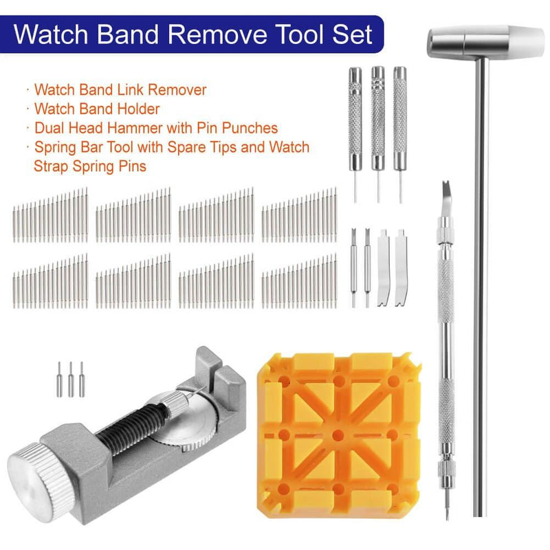 Paxcoo 168 Pcs Watch Repair Tools Kit Professional Watch Opener Spring Bar Tool Watch Band Link Pin Back Remover Tool with Carrying Case