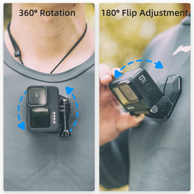 SUREWO Magnetic Action Camera Mount,Magnetic Chest Mount with Neck Strap Compatible with GoPro Hero 11/10/9/8/7/6,GoPro Max,DJI Osmo Action 3 and More