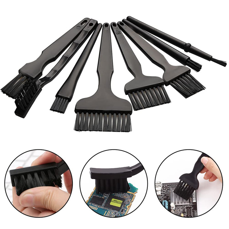 8 Pcs Keyboard Brush Small Anti Static Brushes Portable Nylon Brushes Cleaning Keyboard Brush Kit (Black)