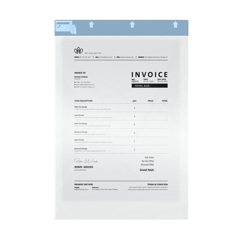 Raven Carrier Sheets - A4/Letter Size (5 Pack) - for Scanning Documents with Raven Scanners