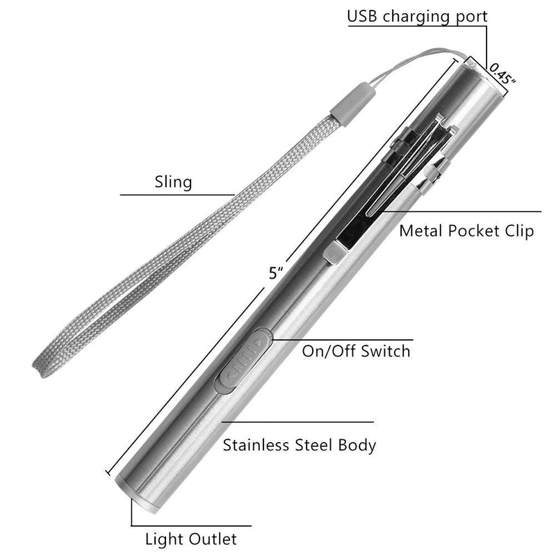 LEAGY Pack of 2 Medical Penlight Pupil Light Diagnostic Light with Pocket Clip Reusable Diagnostic LED Pen Lamp Torch Light Pen for Doctors Nurses Students Pack of 2 Yellow Light