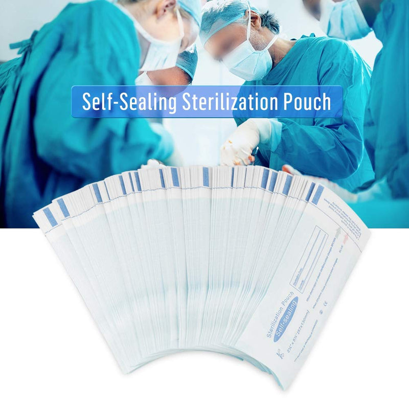 Pack of 200 Autoclave Sterilizer Bags, Self-Sealing Sterilization Bags, Sterilization Bags, Dentist Sterilization Bags for Dentist Tools, Cleaning Tools