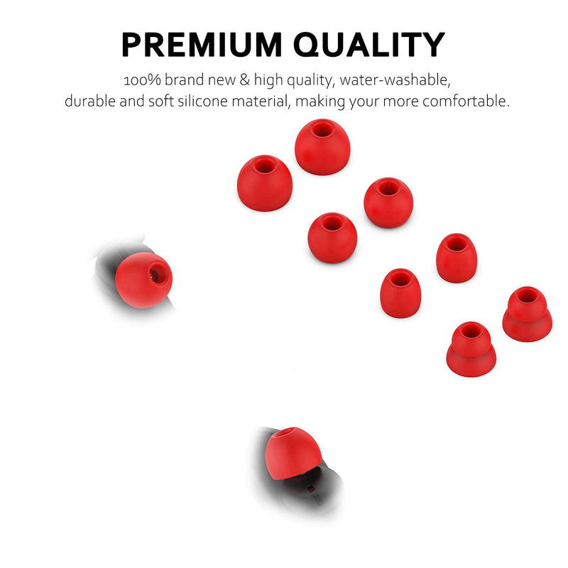 Replacement Silicone Ear Tips Earbuds Buds Set Compatible with Beats by dr dre Powerbeats Pro Wireless Earphones (Red) Red