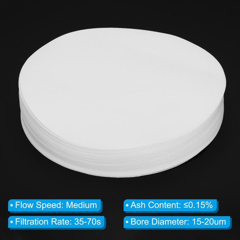 PATIKIL 300pcs 15cm Quality Filter Paper Circles Medium Speed Round Laboratory Filter Paper Chemical Industrial Oil Test Funnel Filter Paper