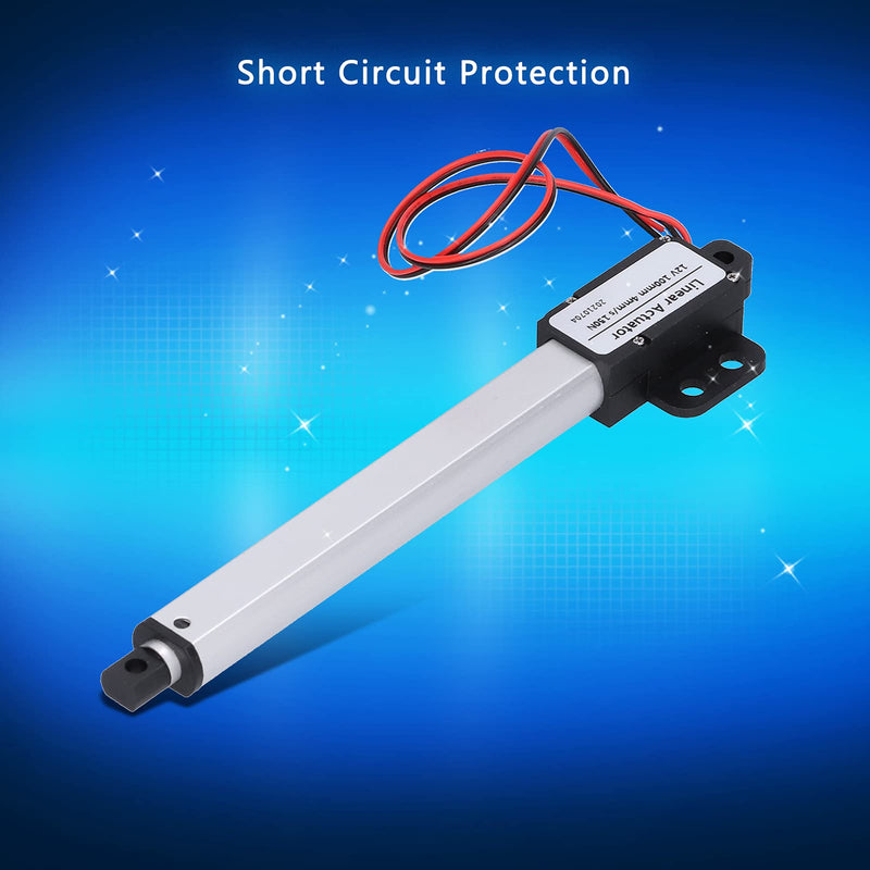 Linear Actuator, 4" Stroke Micro Linear Actuator, 12V DC Built in Limit Switch, Mini Electric Linear Actuator Motor for Home Appliances/Automotive, Low Noise and Short Circuit(Stroke 100mm-8mm/s-70N)