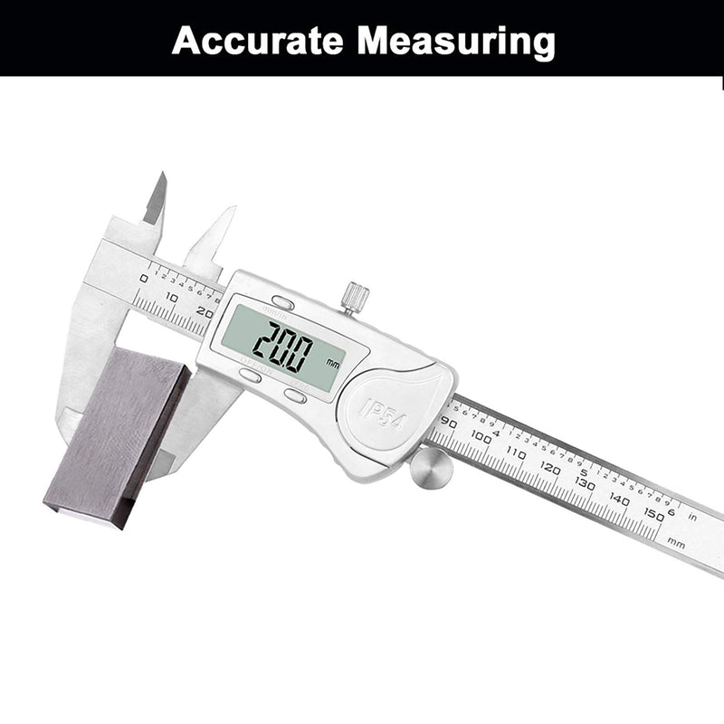 NORTOOLS Digital Caliper 150mm/ 6” Stainless Steel IP54 Waterproof Electronic Micrometer Caliper Measuring Tool with Large LCD Display