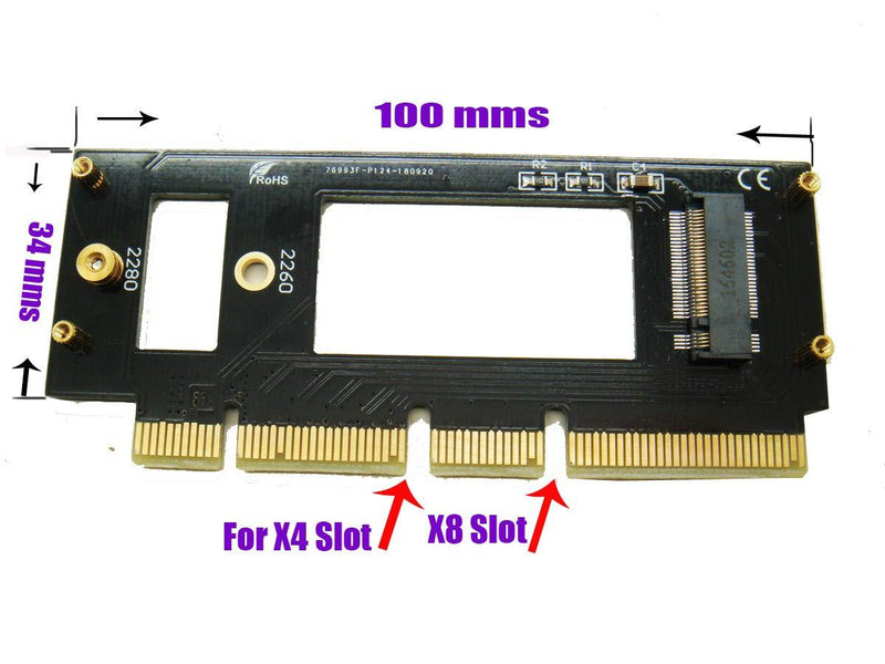 Sintech NVME PCIe,M.2(NGFF) M Key SSD to PCI-e X4 X16 Adapter Card with Heatsink,Compatible for Samsung 960 970 EVO PCIe 16X