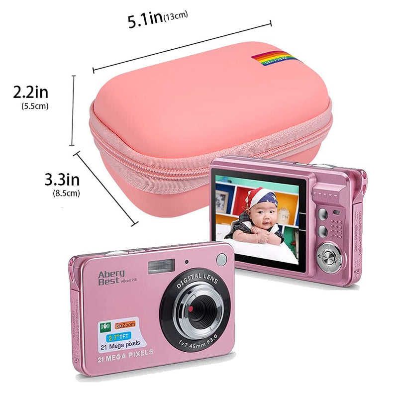 Leayjeen Camera Case Compatible with AbergBest Kids Camera, 21 Mega Pixels 2.7" LCD Rechargeable HD Digital Camera (Case Only) (Pink) Pink