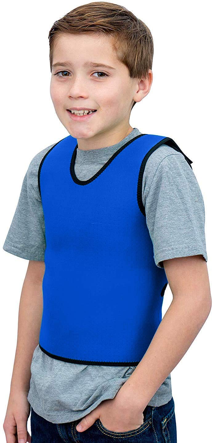 Special Supplies Sensory Compression Vest Deep Pressure Comfort for Autism, Hyperactivity, Mood Processing Disorders, Breathable, Form-Fitting, Kids and Adults (Blue, X-Small 14x24 inches) Blue X-Small (Pack of 1)
