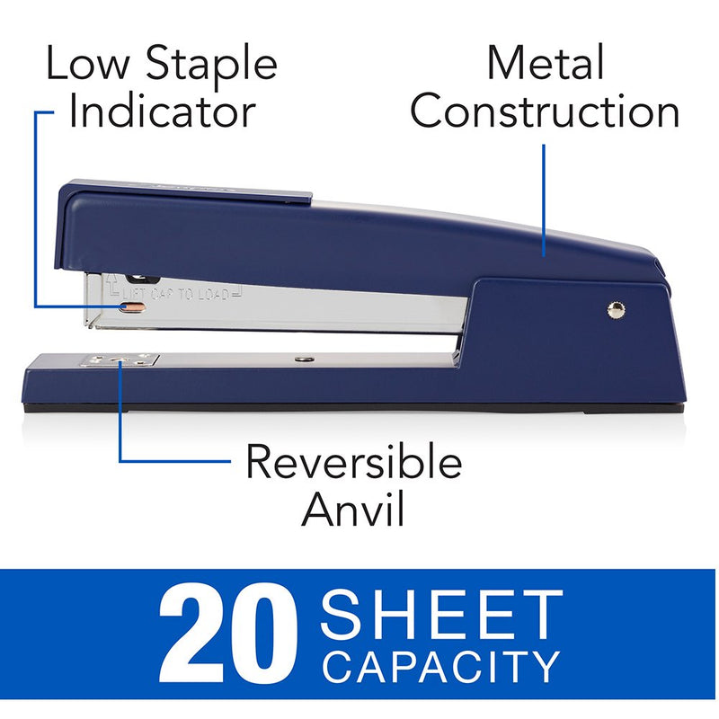 Swingline Stapler, 747 Classic Desktop Stapler, 20 Sheet Capacity, Metal, Royal Blue (74724)