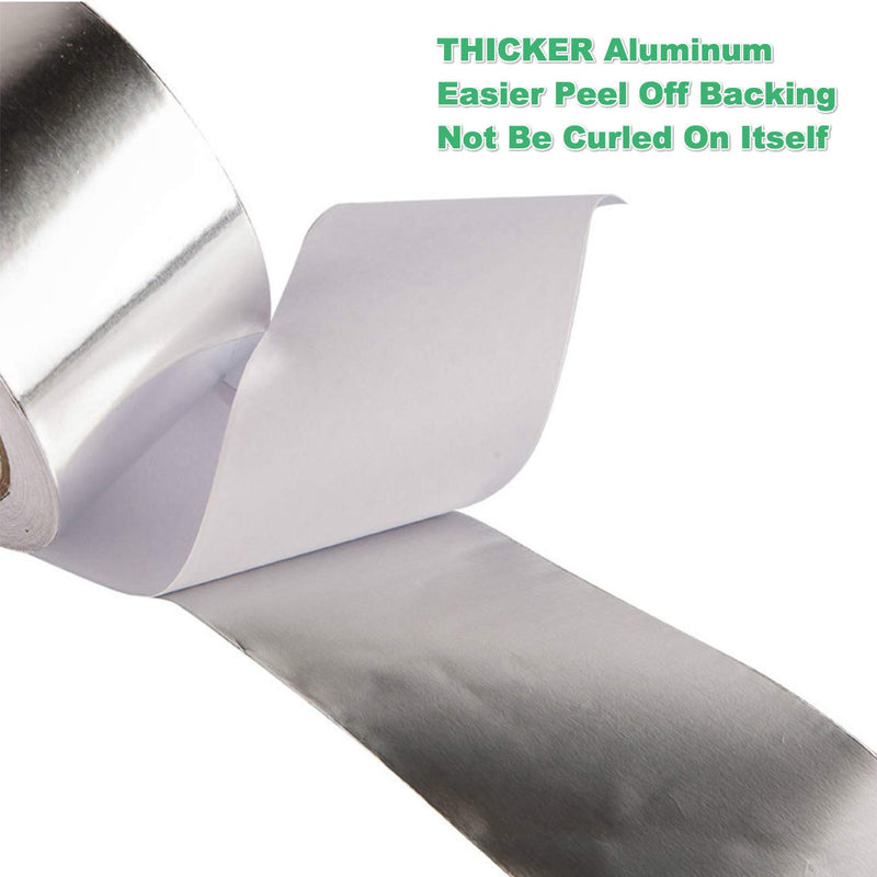 3.6mil Foil -Thicker- 13 yd/60 yd Aluminum Tape High Temperature Heavy Duty for Dryer Vent, Ductwork, AC Unit, Furnace, Water Heater, Heat Reflective, HVAC Foil Duct Tape 2 inch x 13 yd(39 ft) 2 inch x 13 yards