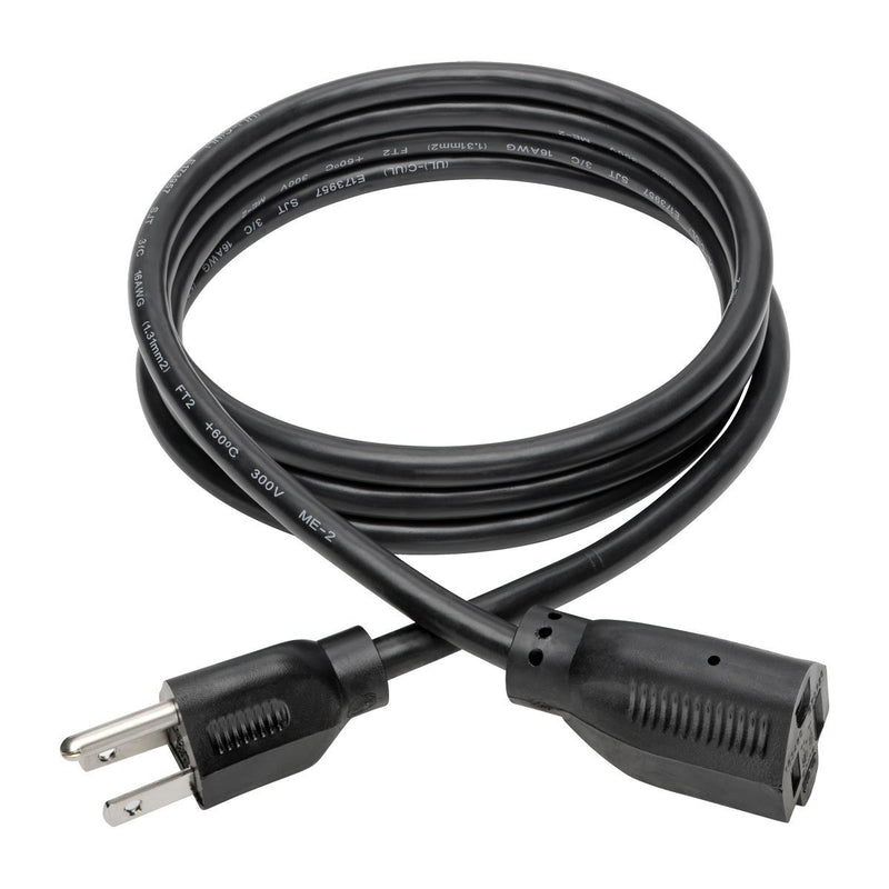 Tripp Lite Power Extension Cord, 13A, 16AWG (NEMA 5-15P to NEMA 5-15R) 6-ft.(P024-006-13A) Black 6 ft.