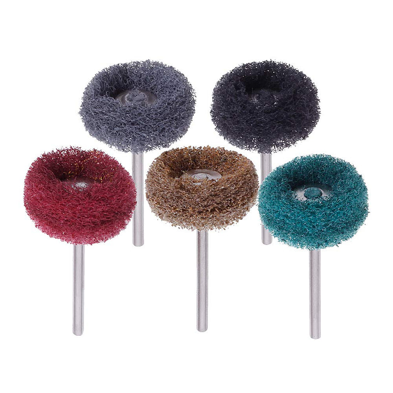 100 Pack Abrasive Wheels, Rocaris 1" (25mm) Abrasive Buffing Polishing Wheels Burr for Rotary Tools-1/8"(3mm) Shank