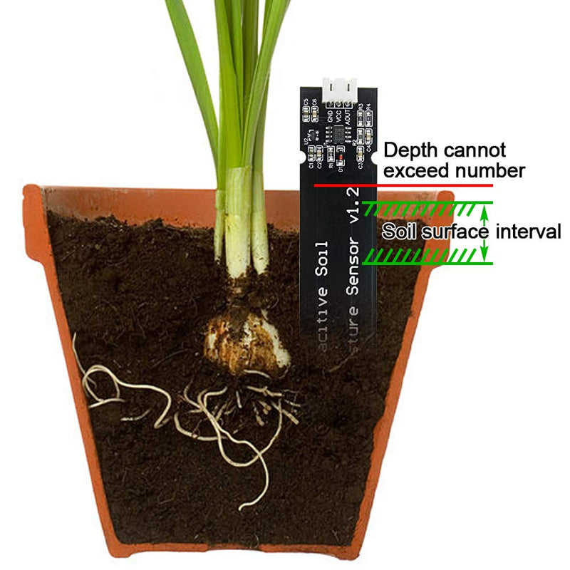 PAGOW 2 Packs Capacitive Soil Moisture Sensor, High Sensitivity Corrosion Resistant Wooden Capacitive Soil Tester Kit for Plant Care Garden Watering DIY