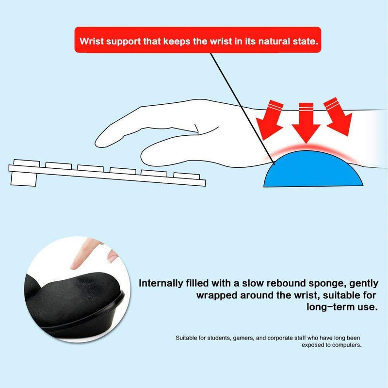 LINGSFIRE Memory Foam Mouse Wrist Rest Keyboard Wrist Rest Pad Anti-skid Mousepad Support Wrist Rest Mat for Office Computer Laptop Mac- Durable Comfortable Lightweight Easy Typing Pain Relief (Black)
