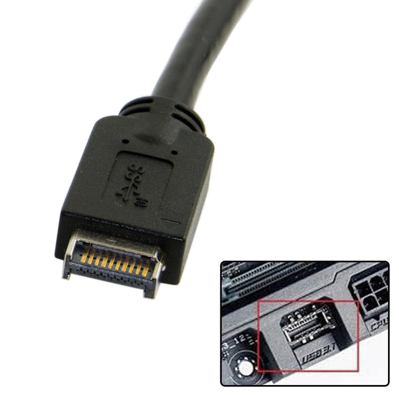 chenyang CY USB 3.1 Type-E Front Panel Header to USB 3.0 20Pin Header Extension Cable for ASUS Motherboard 20cm Black Type-E Male to 20 Pin Female