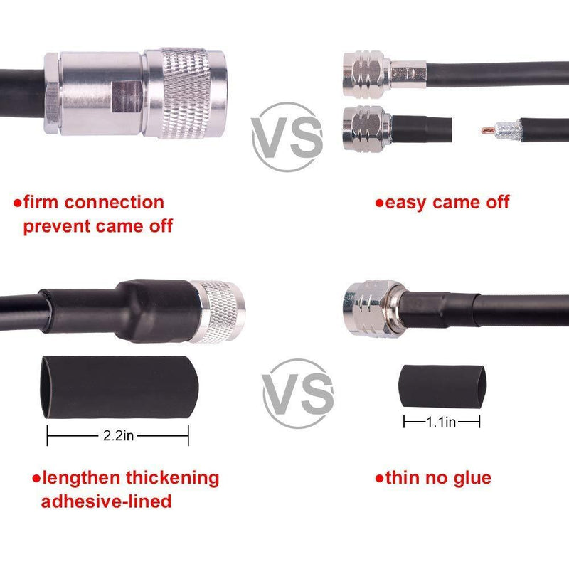 N Male to SMA Male Coax Cable 1ft, 50 Ohm Ultra Low Loss Extension Cable for ADS-B/4G/5G LTE/Ham/GPS/Radio/Moden by XRDS-RF (Not for TV)