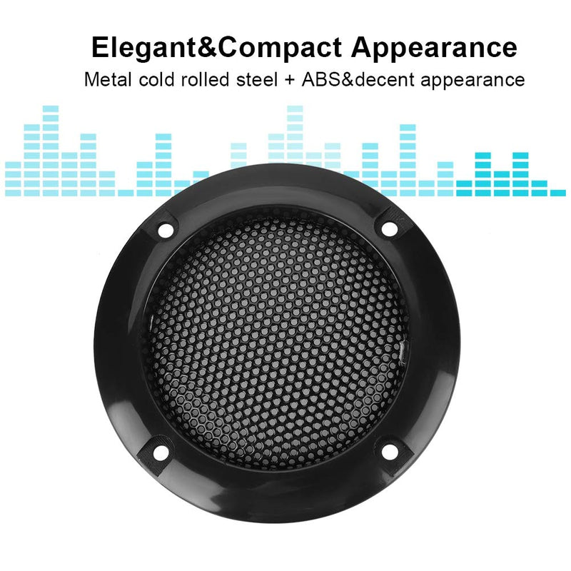 2 Inch Speaker Grill Cover, Speaker Decorative Steel Mesh Circle Car Speaker Protective Mesh Cover Replacement(Black) Black