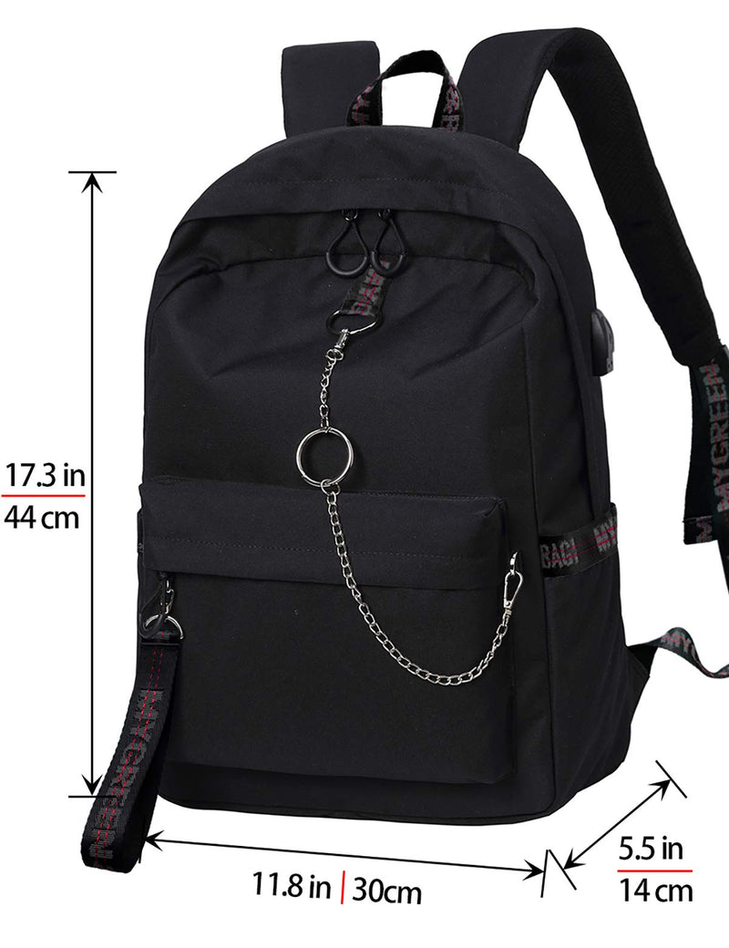 El-fmly Backpack for Kids, Water-Resistant Children School Daypack Laptop Backpack 15.6 Inch Laptop with USB 015c-black