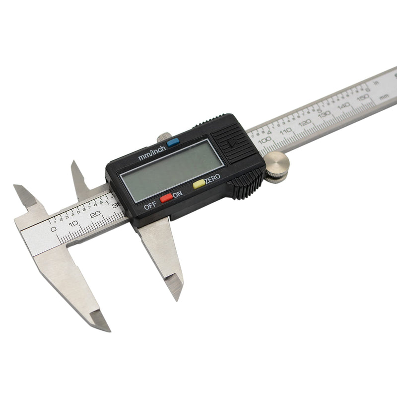 Yansanido Stainless Steel Digital Caliper 0-6" Calipers Measuring Tool Vernier Caliper with Large LCD Screen Inch/mm Conversion Auto-Off Perfect for Household DIY Measurment (Stainless Steel)