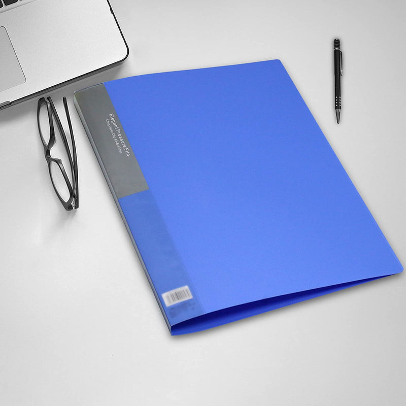 2 Pack 11 x 17 Plastic Punchless Binder, Single Clip File Folder Report Cover 17 x 11 Portfolio Clipboard with Jumbo Clamp 0.9 Inch Capacity 11 x 17 Clipboard Portfolio, Blue, Padfolio with Clipboard 11x 17 Size Blue-2 Pack
