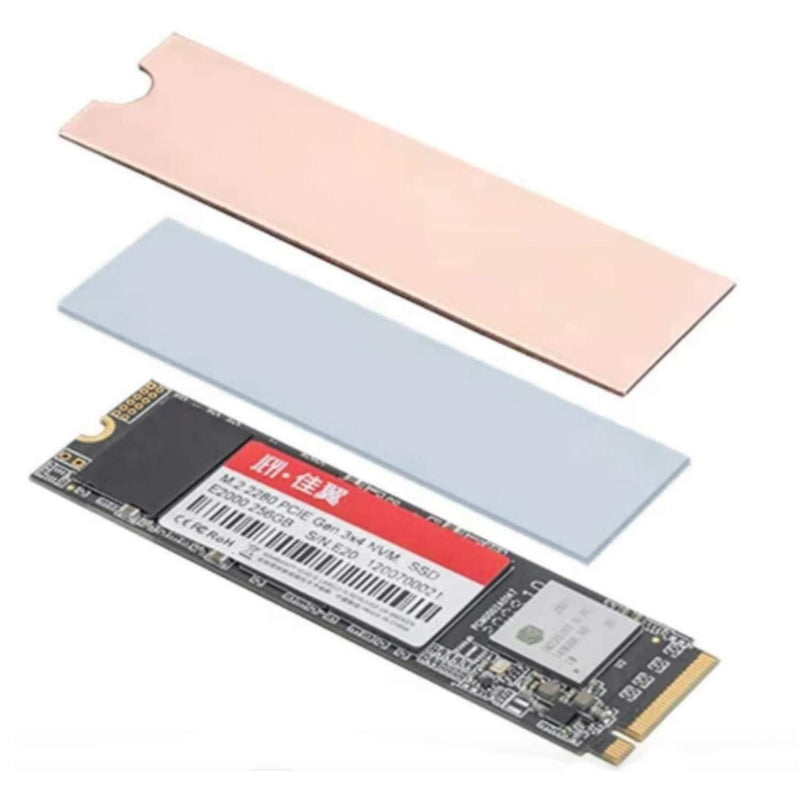 Easycargo Laptop M.2 Heatsink Kit, Slim Copper Heat Sink + Thermal pad 1mm 0.5mm for Cooling Laptop M2 2280 SSD NVMe (1-Pack) 1-pack
