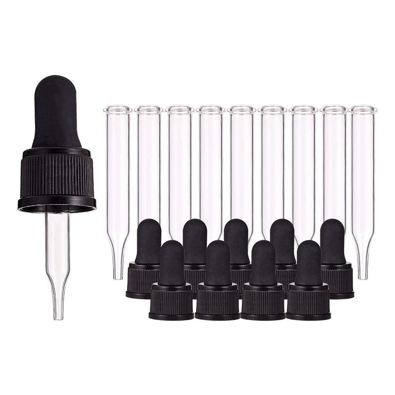 PH PandaHall Set of 12, Glass Eye Droppers for Essential Oil 5ml (1/6 Ounce) Pressure Rotating Cover Oil Droppers Pipettes Roller Tops for Essential Oil Bottles Fit for 5ml bottle