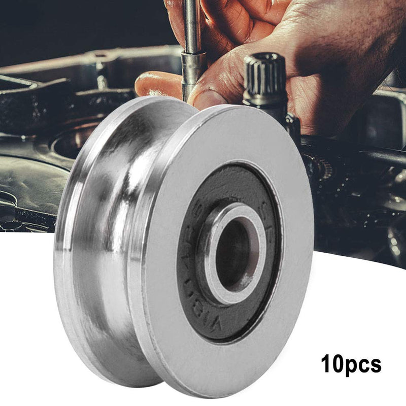 V Groove Ball Bearing, 10pcs V1804 Track Roller Bearing Guide Rail Bearing, 4mm ID, 18mm OD, for Motor, Toys, Model, Instrument and Meter, Communication Equipment