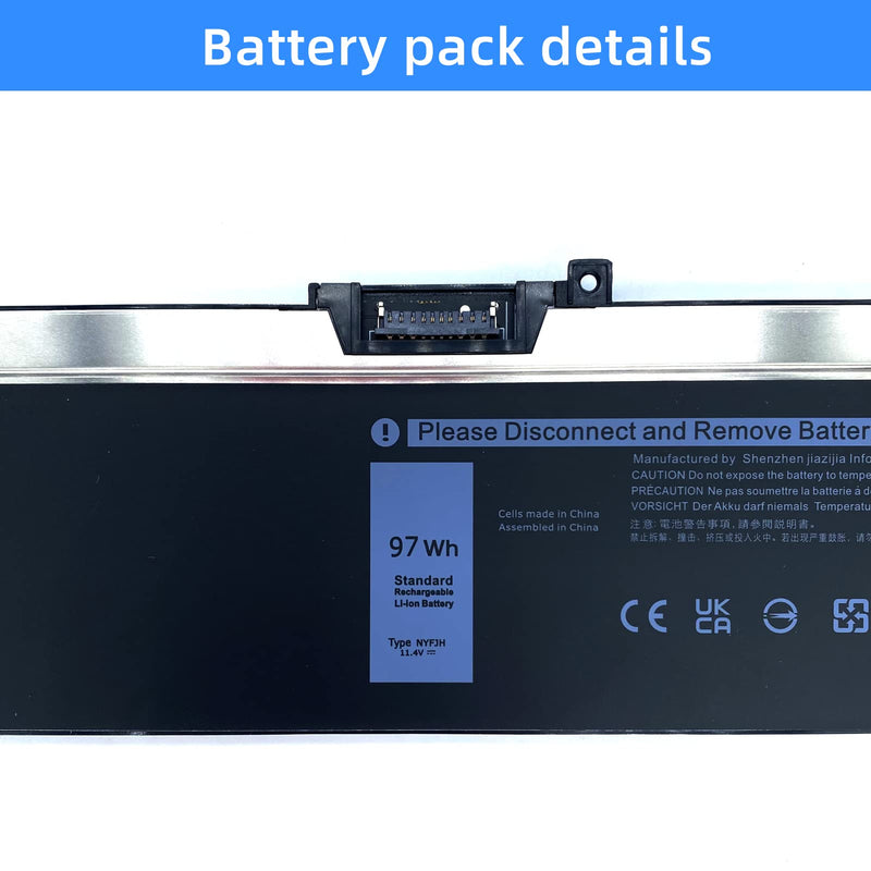 NBULBL NYFJH 11.4V 97Wh Laptop Battery Replacement for Dell Precision 7530 7730 7540 7740 Series Laptop P34E P34E001 P34E002 P74F P74F001 P74F002 5TF10 0WMRC GW0K9 0NYFJH