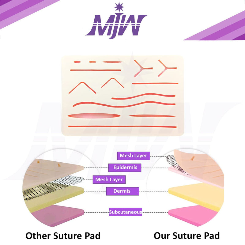 Suture practice pad Suture practice board silicone suture pads 3 layers with pre-cut wounds for medical students vets nurses silicone suture pad silicone suture pad