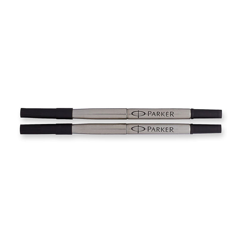 Parker Rollerball Pen Refill Medium Nib Black, Pack of 2